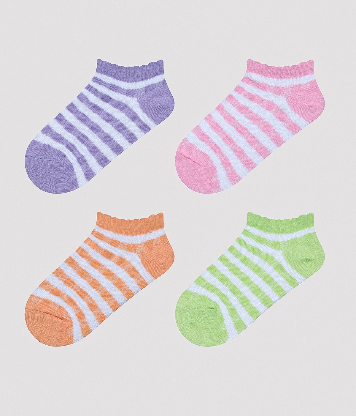 Colorful Lines 4lü Patik Çorap