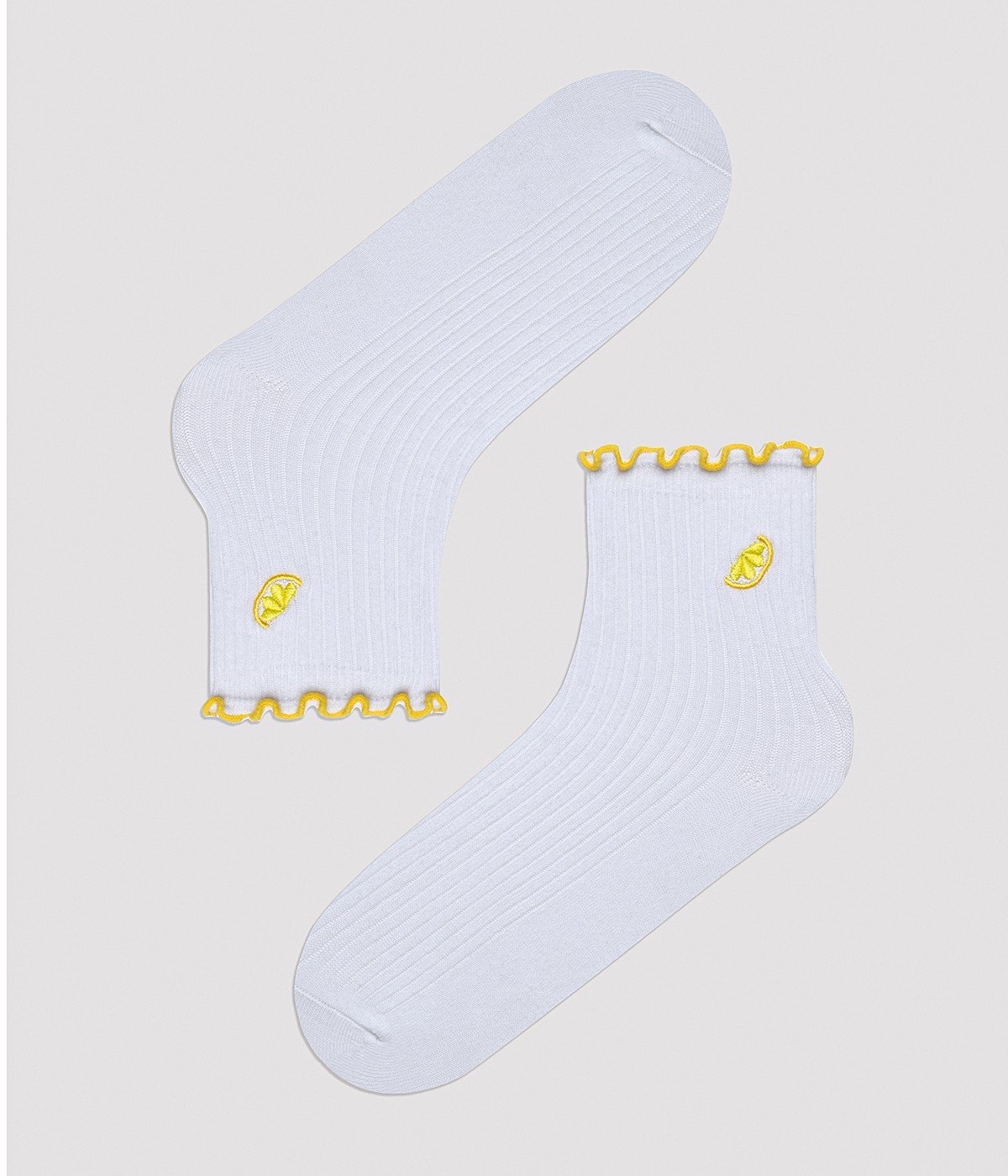Lemon Frill Socket Socks