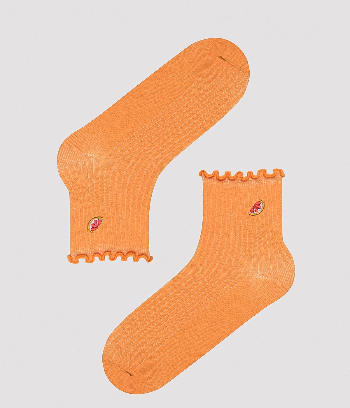 Orange Frill Socket Socks