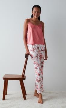 Pantaloni Pijama Rosy Printed Satin