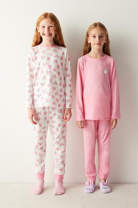 Girls Pinky Monster CK LS 2 Pack Pyjama Set