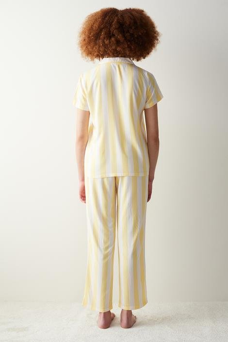Set Pijama Spring Yellow Striped Long Sleeve
