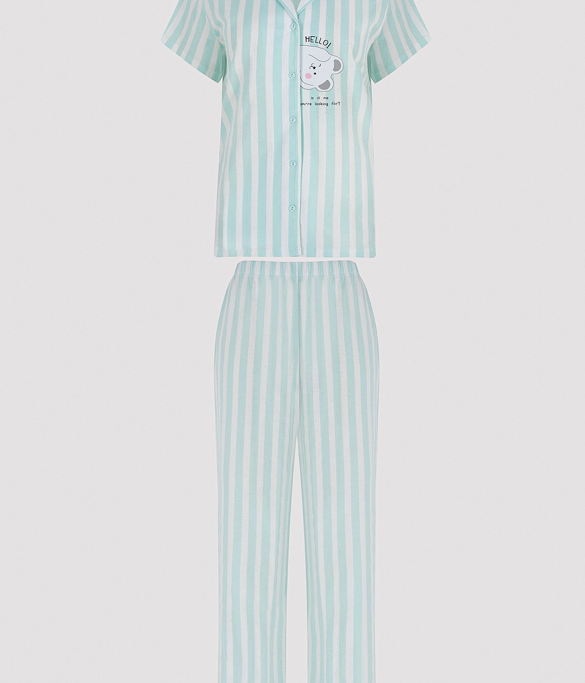 Cuteness Striped Shirt Pant PJ Set