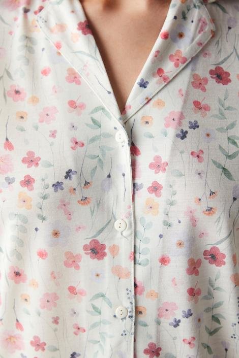 Spring Flowers Shirt Pant PJ Set