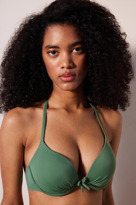 Pus Up Green Bikini Top