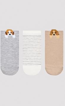 Dog Detail 3in1 Liner Socks
