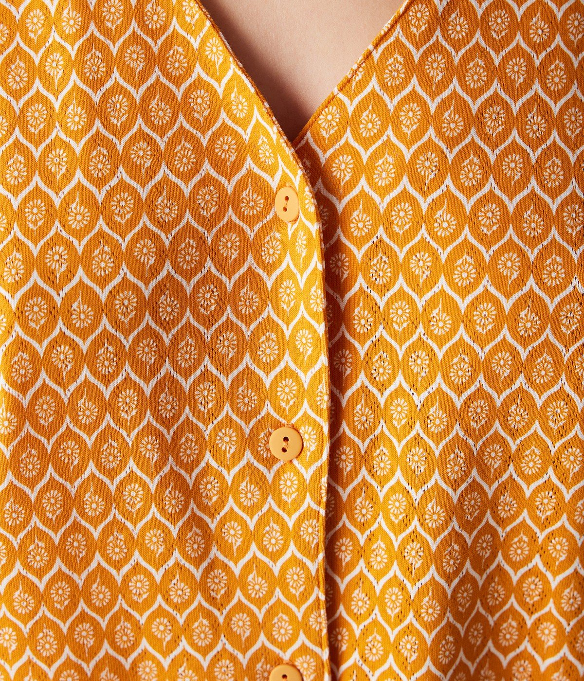 Set Pijama Flora Orange Capri