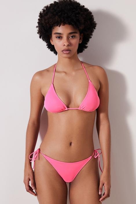 Triangle Neon Pink Bikini Top