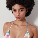 Nia Striped Triangle Bikini Top