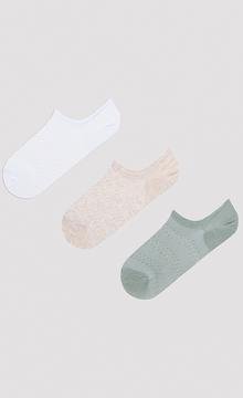 Soft Color Jacquard 3in1 Sneaker Socks
