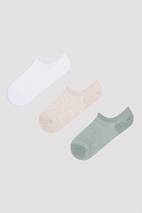 Soft Color Jacquard 3in1 Sneaker Socks
