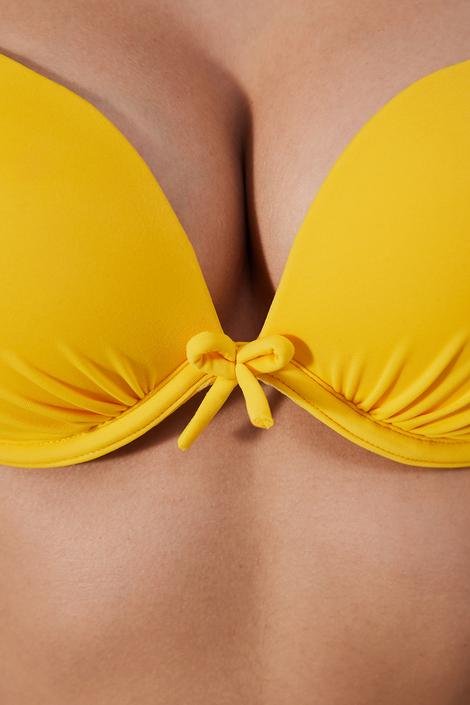 Pus Up Yellow Bikini Top