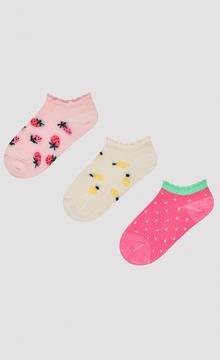 Girls Fruit 3in1 Liner Socks