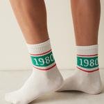 Retro 1980 2in1 Socket Socks