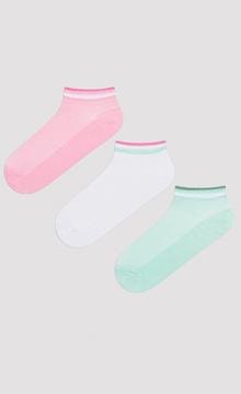 Soft Color Stripe 3in1 Liner Socks