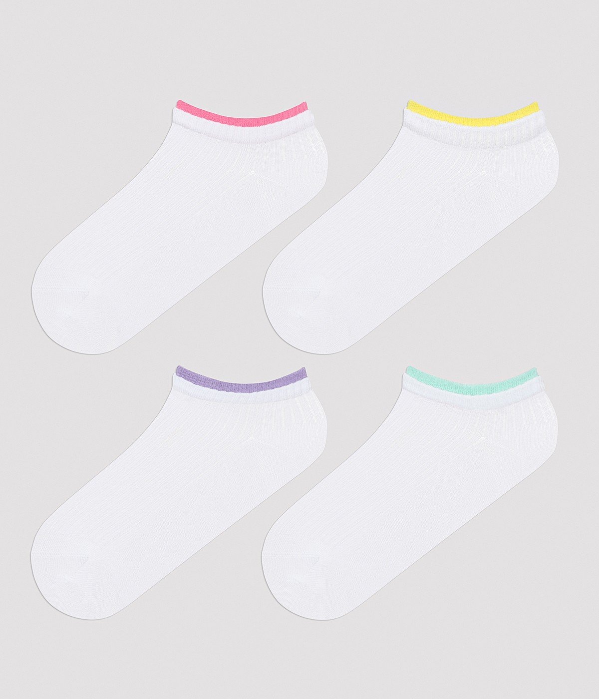 Multicolored Ankle Line 4in1 Liner Socks