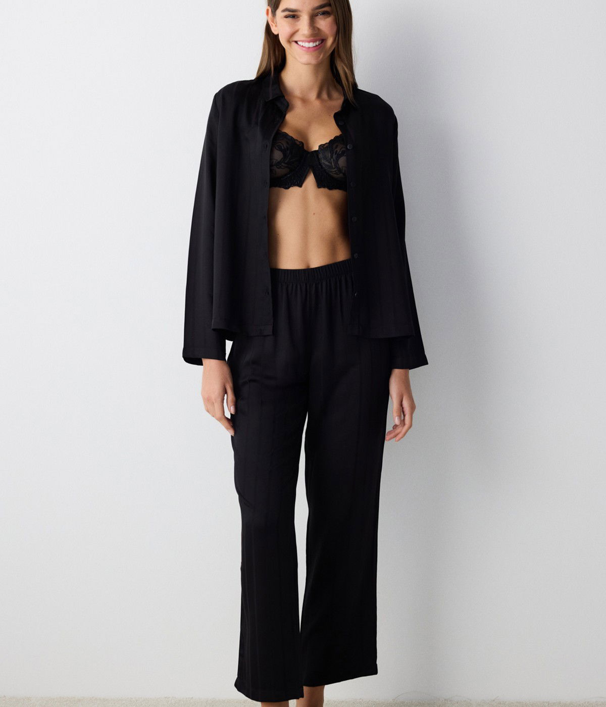 Carrie Dark Shirt Pant PJ Set
