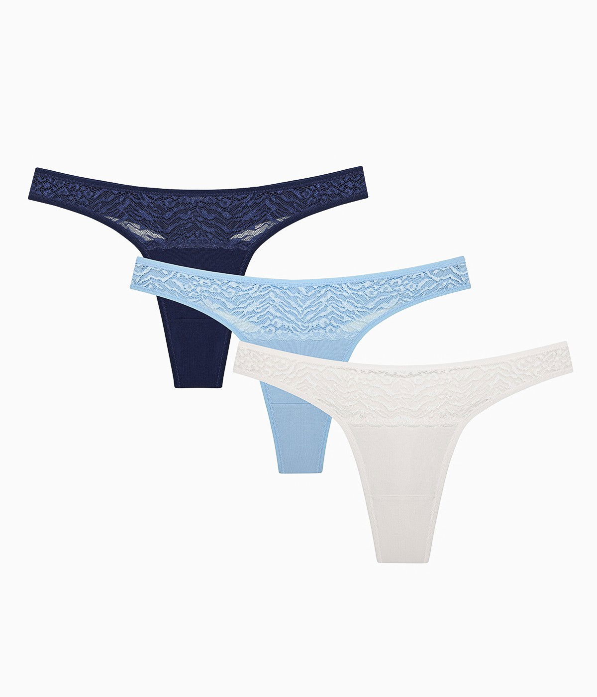 Soft Pastel Tones Lacy Detailed 3in1 Thong