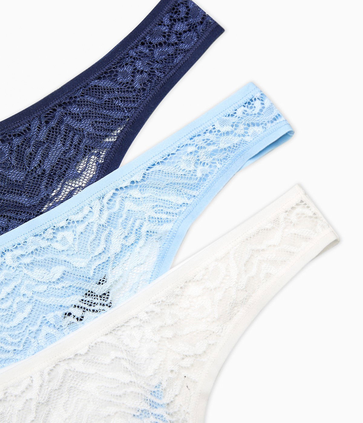 Soft Pastel Tones Lacy Detailed 3in1 Thong
