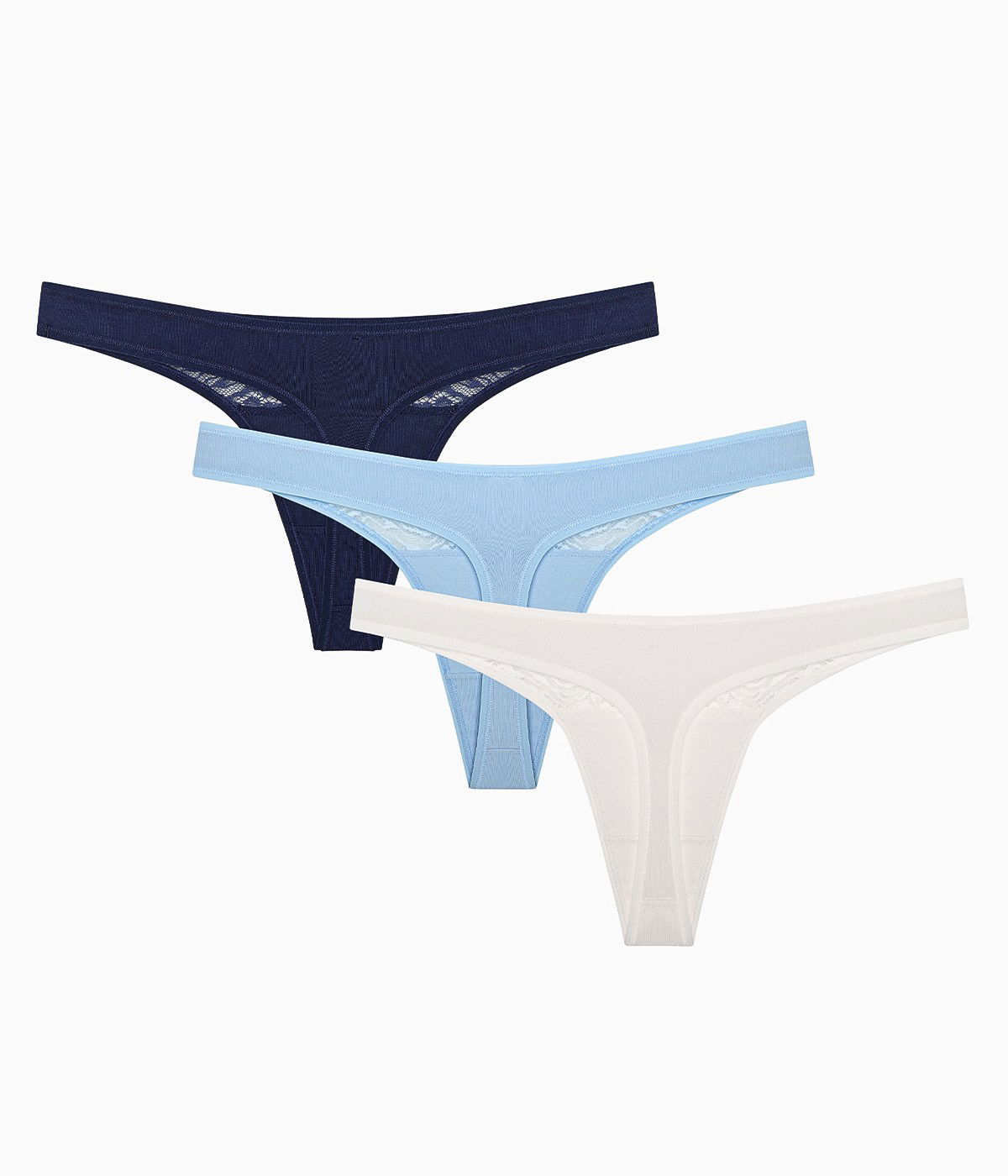 Soft Pastel Tones Lacy Detailed 3in1 Thong