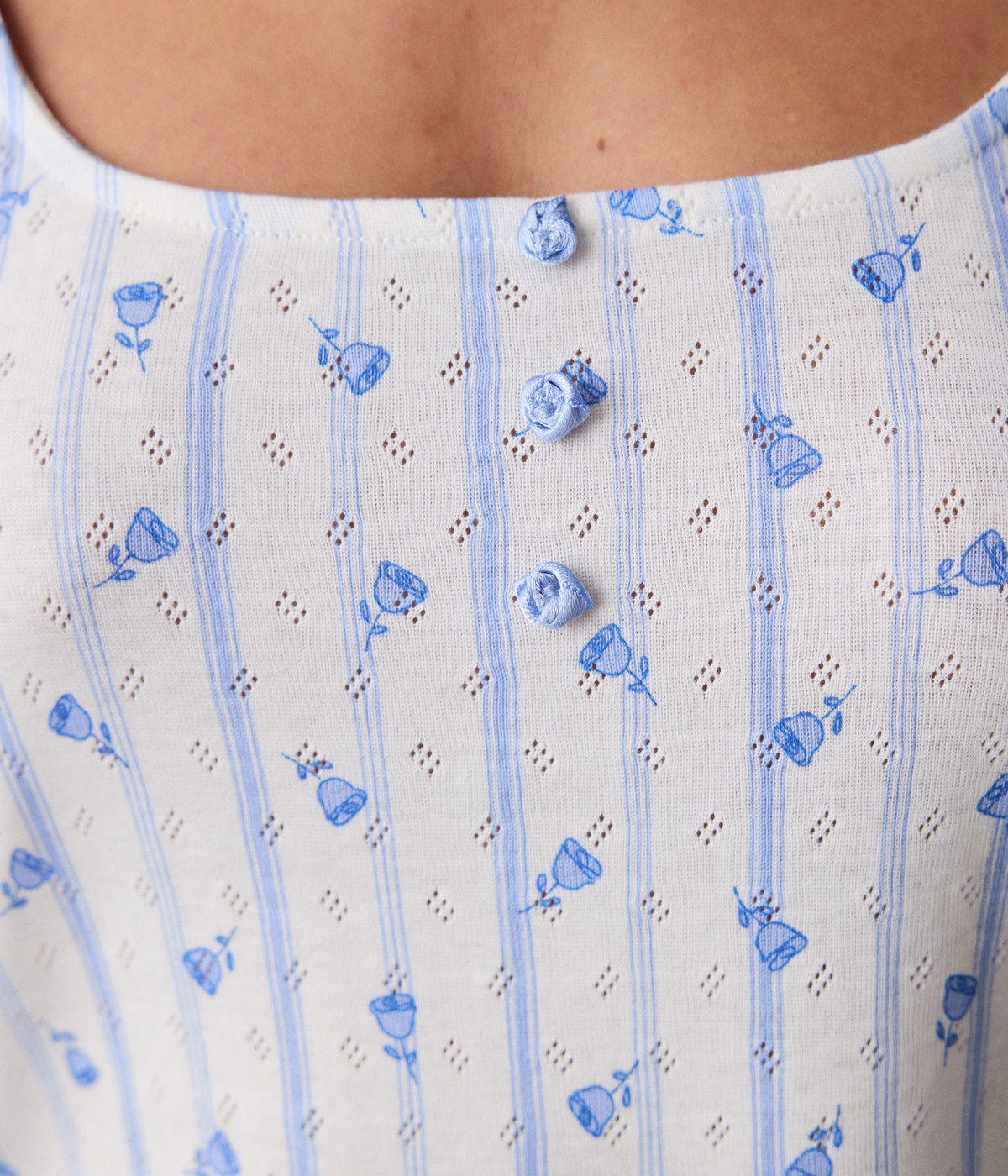 Roses Printed Pointel Tshirt PJ Top