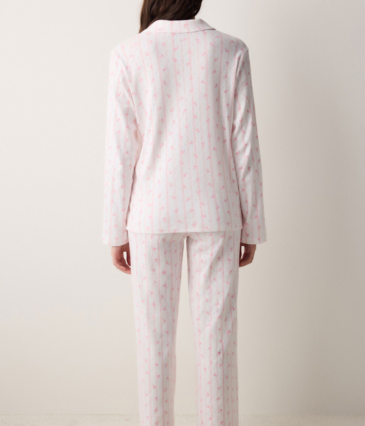 Pink Stripes Pointel Shirt Pant PJ Set