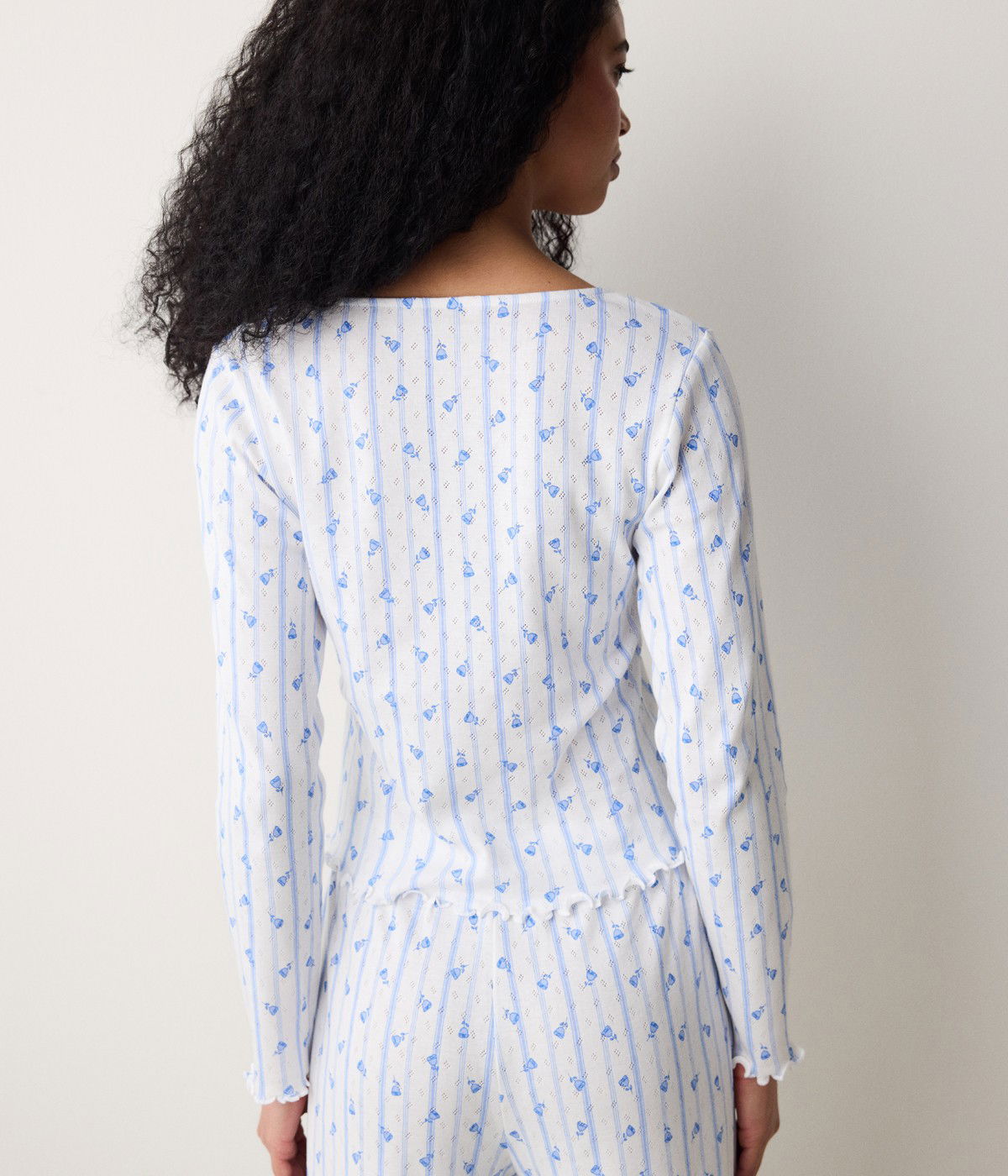 Roses Printed Pointel Tshirt PJ Top