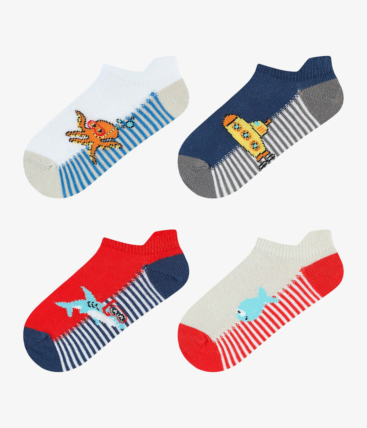 Boys Under Sea 4in1 Liner Socks