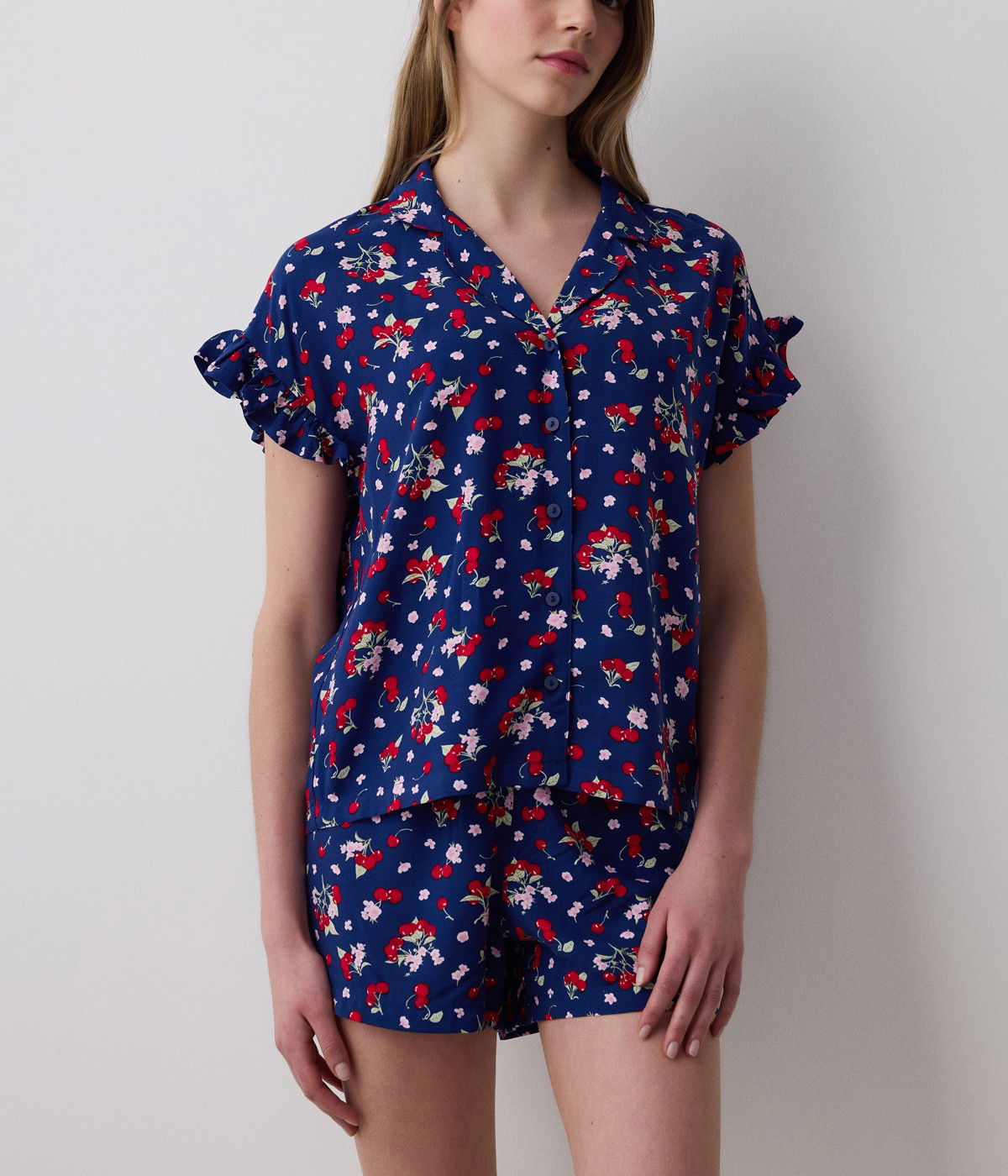 Cherries Shirt Short PJ Set