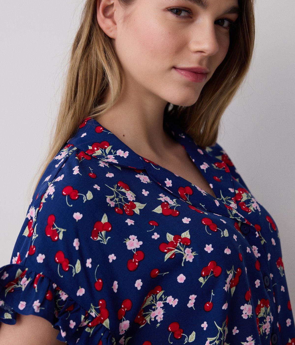 Cherries Shirt Short PJ Set