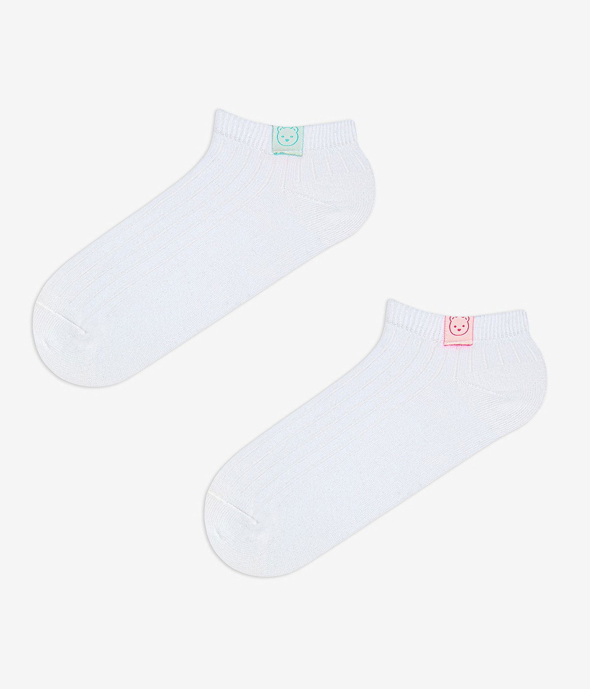 Neon Bear Patch 2in1 Liner Socks